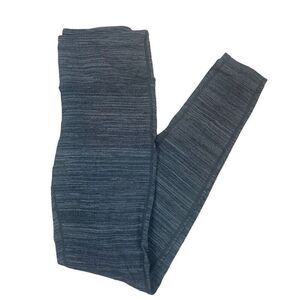 Athleta‎ Black Gray Striped Full Length leggings Size M